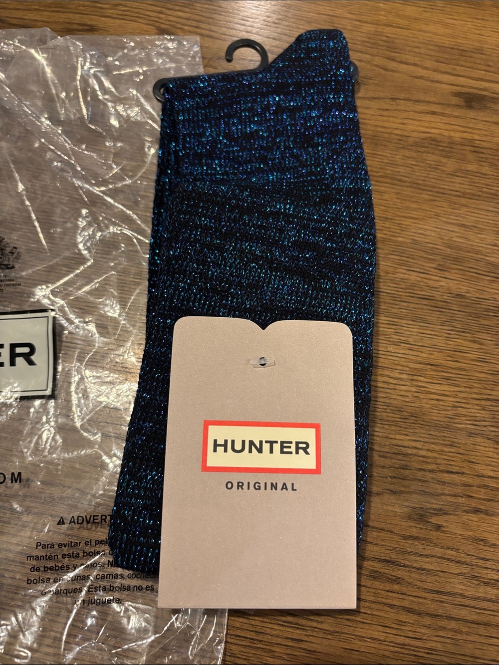 Hunter Sparkle Knit Crew Socks in Navy Blue
